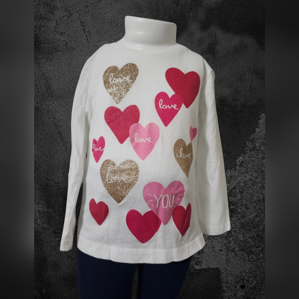 Carters 18 Month Heart Love Glitter Long Sleeve